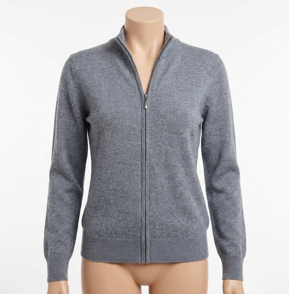 NEW ABACUS SPORTSWEAR US liffin knitted full zip windstopper in grey melange